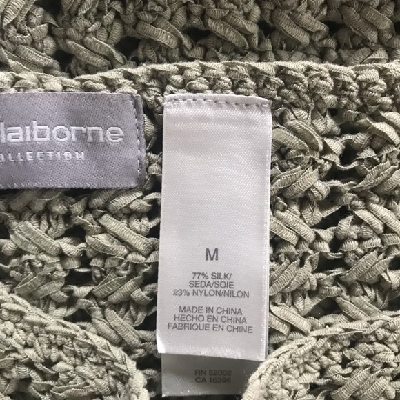 Lovely Liz Claiborne Sweater - Olive Green - Size Medium - Picture 11 of 11